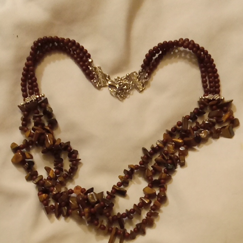 Elegant Brown Beaded Necklace